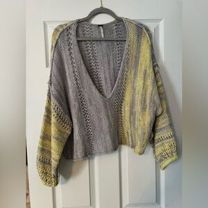 Free People deep V neck sweater